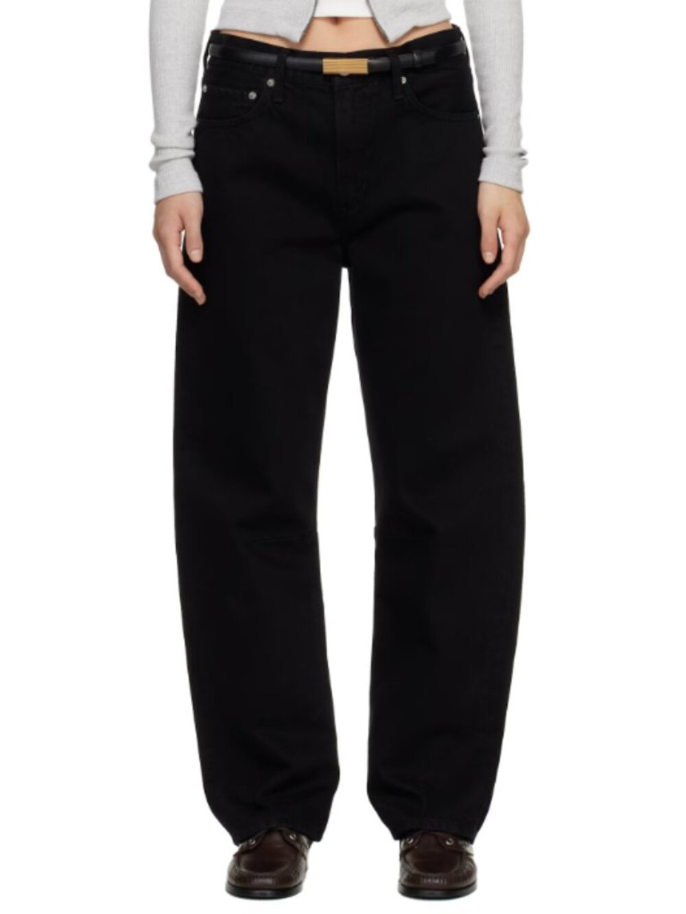Miro Long Relaxed Jean In Solid Black